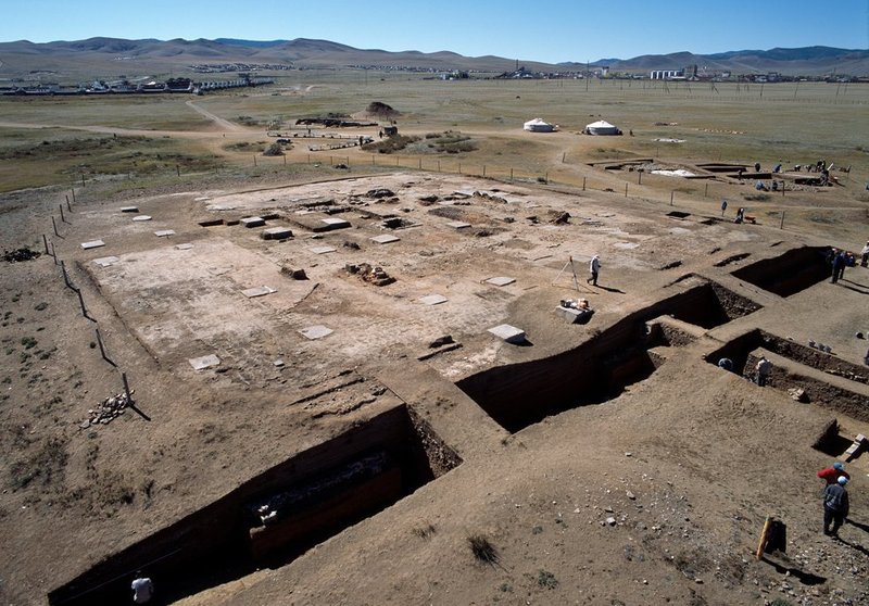 Excavation of a large temple